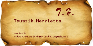 Tauszik Henrietta névjegykártya
